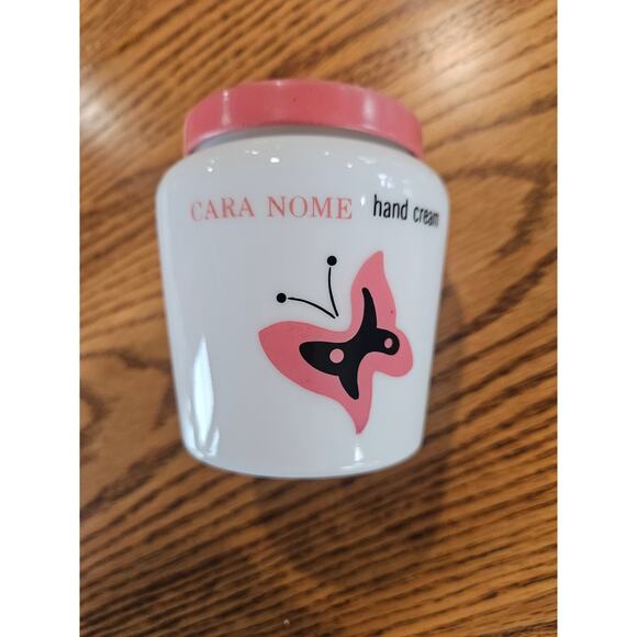 Vintage Cara Nome Hand Cream and Hand Lotion White Glass Jar and Bottle Pink - Picture 5 of 9